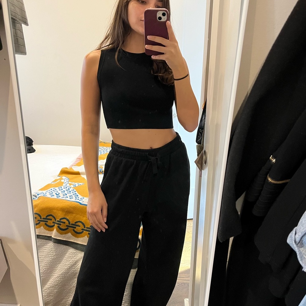 Zara black crop top